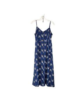 Cat Print Navy Midi Dress With Adjustable Straps L.A. Soul Size Large L.A. Soul